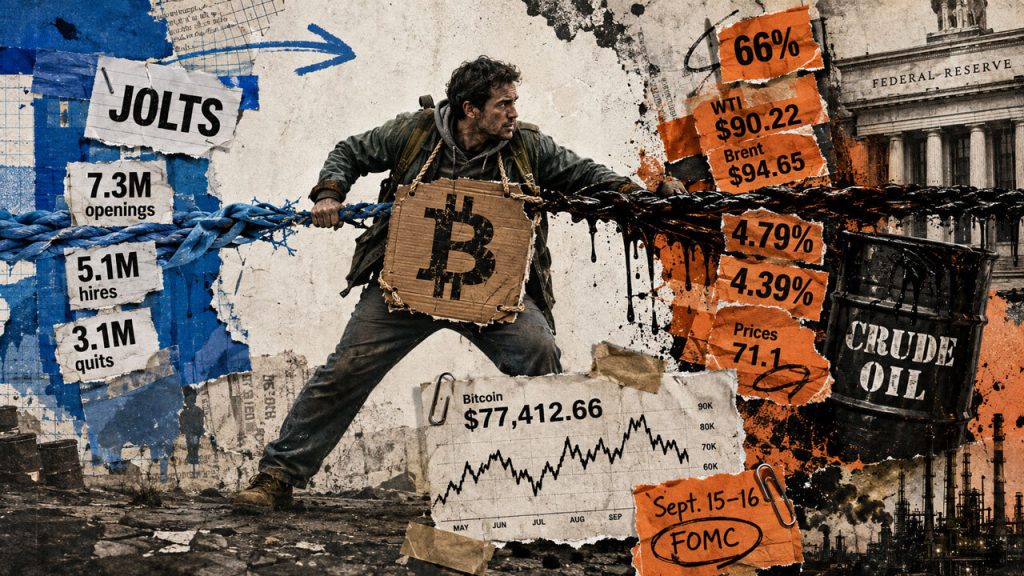 Bitcoin falls below $77,000 with Federal Reserves trapped between jobs and oil